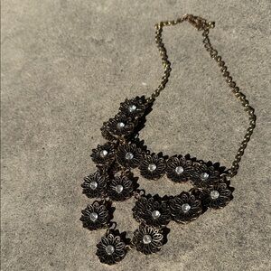 Gold NY Floral Statement Necklace